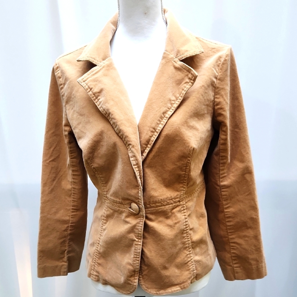 Y2K Camel Colored Corduroy Button-down Lightweight Western Boho Jacket